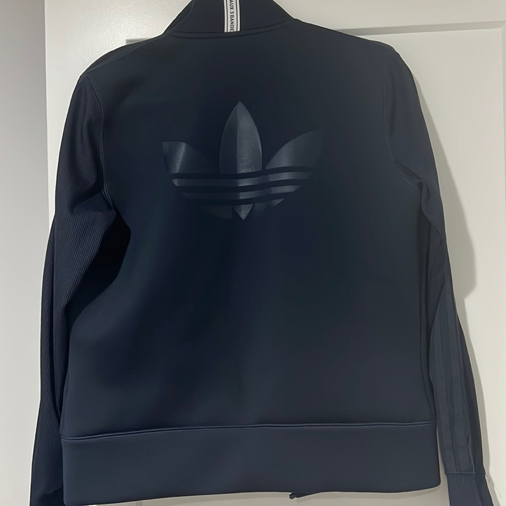 Navy blue and baby pink adidas zip up